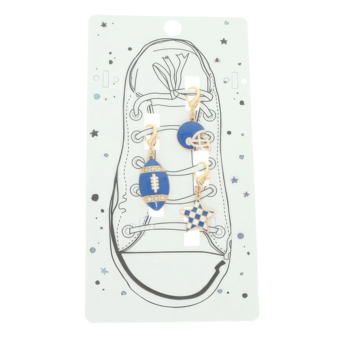 3pc Gameday Football Theme Shoelace Charm Set