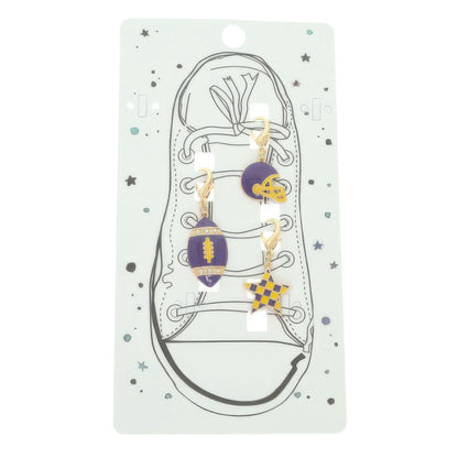 3pc Gameday Football Theme Shoelace Charm Set