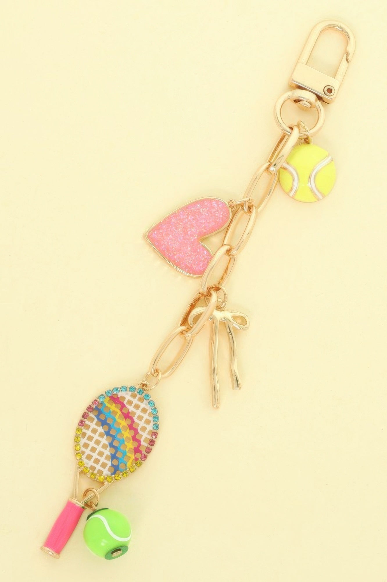 Gameday Tennis Charm Keychain