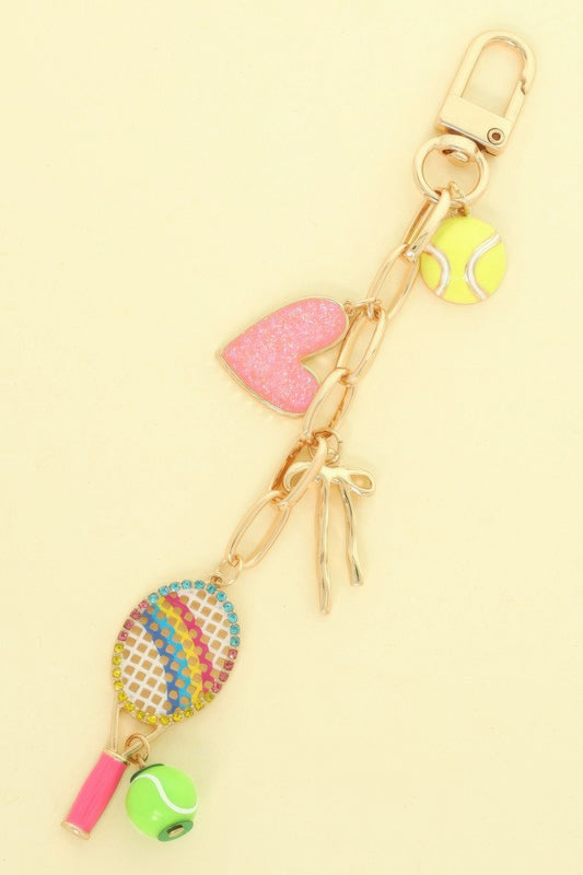 Gameday Tennis Charm Keychain