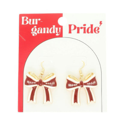 Gameday Cheer Chevron Bow Earrings