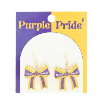 Gameday Cheer Chevron Bow Earrings