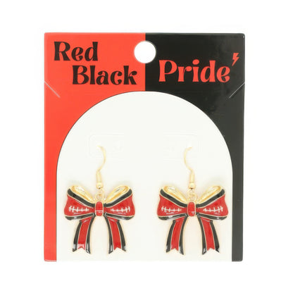 Gameday Cheer Chevron Bow Earrings