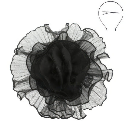 Lace Mesh Flower Headband Fascinator