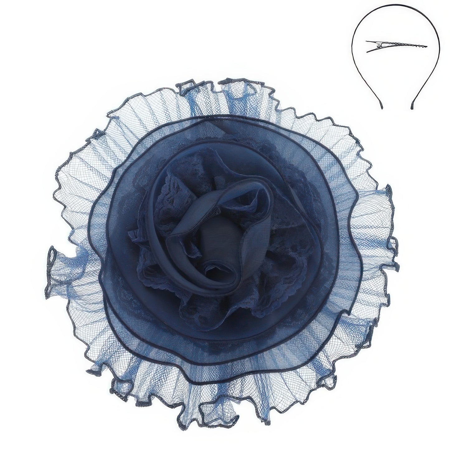 Lace Mesh Flower Headband Fascinator