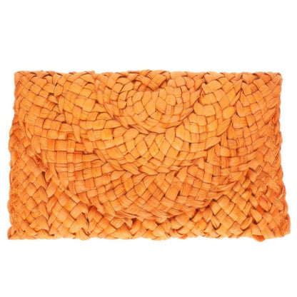 Straw Woven Raffia Clutch Handbag