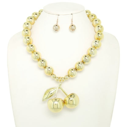 Polished Cherry Pendant Necklace Set