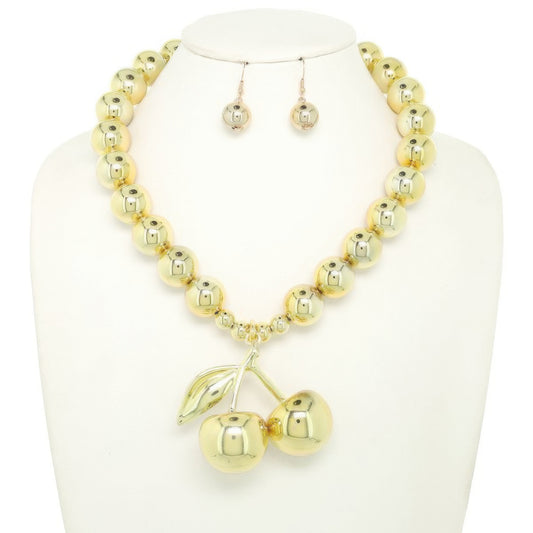 Polished Cherry Pendant Necklace Set
