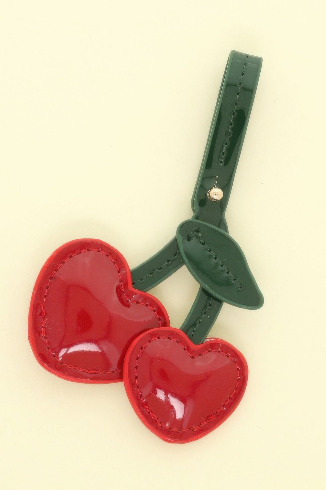 Heart Shaped Cherry Bag Charm Keychain