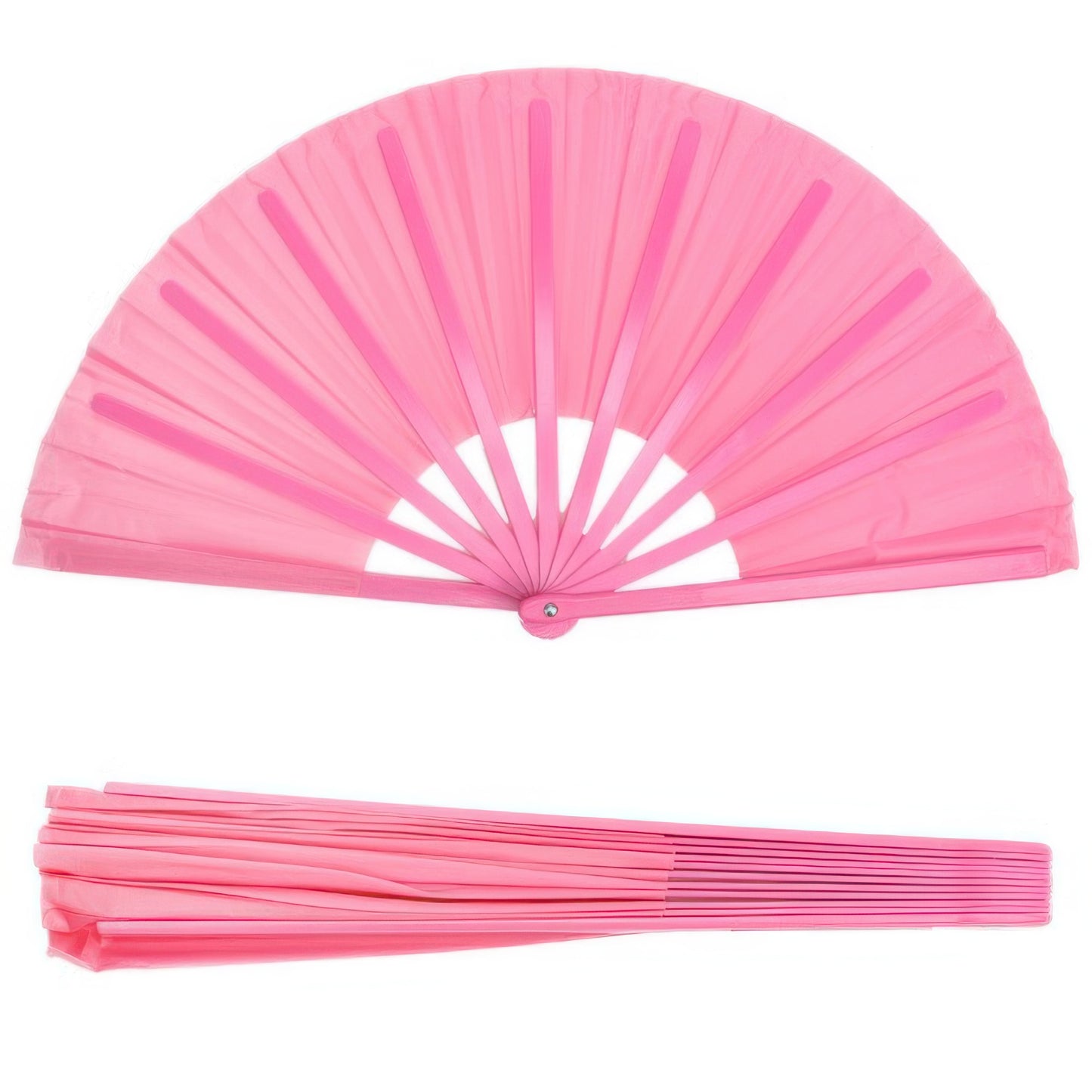 Vibrant Solid Color Folding Hand Fan