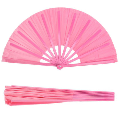 Vibrant Solid Color Folding Hand Fan