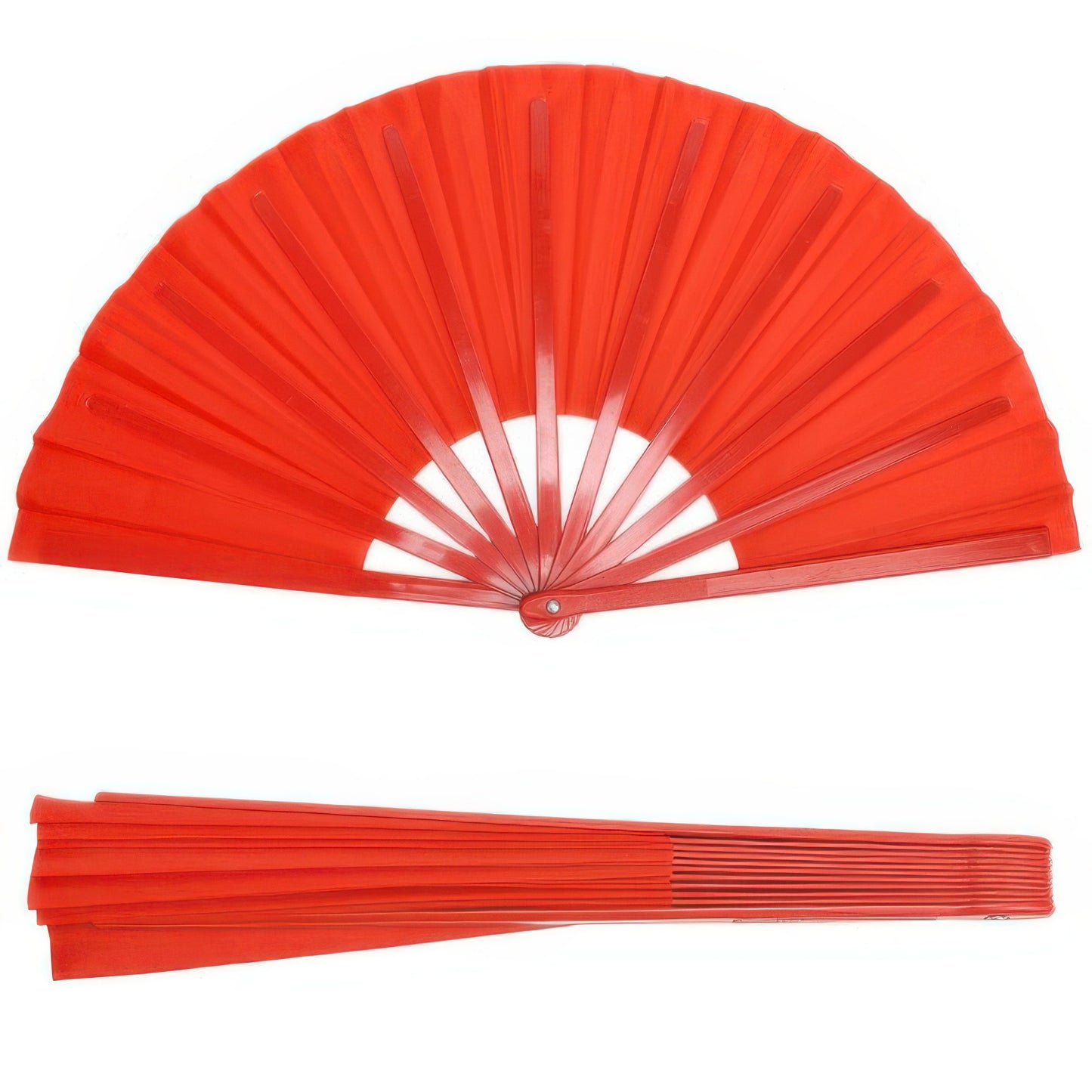 Vibrant Solid Color Folding Hand Fan