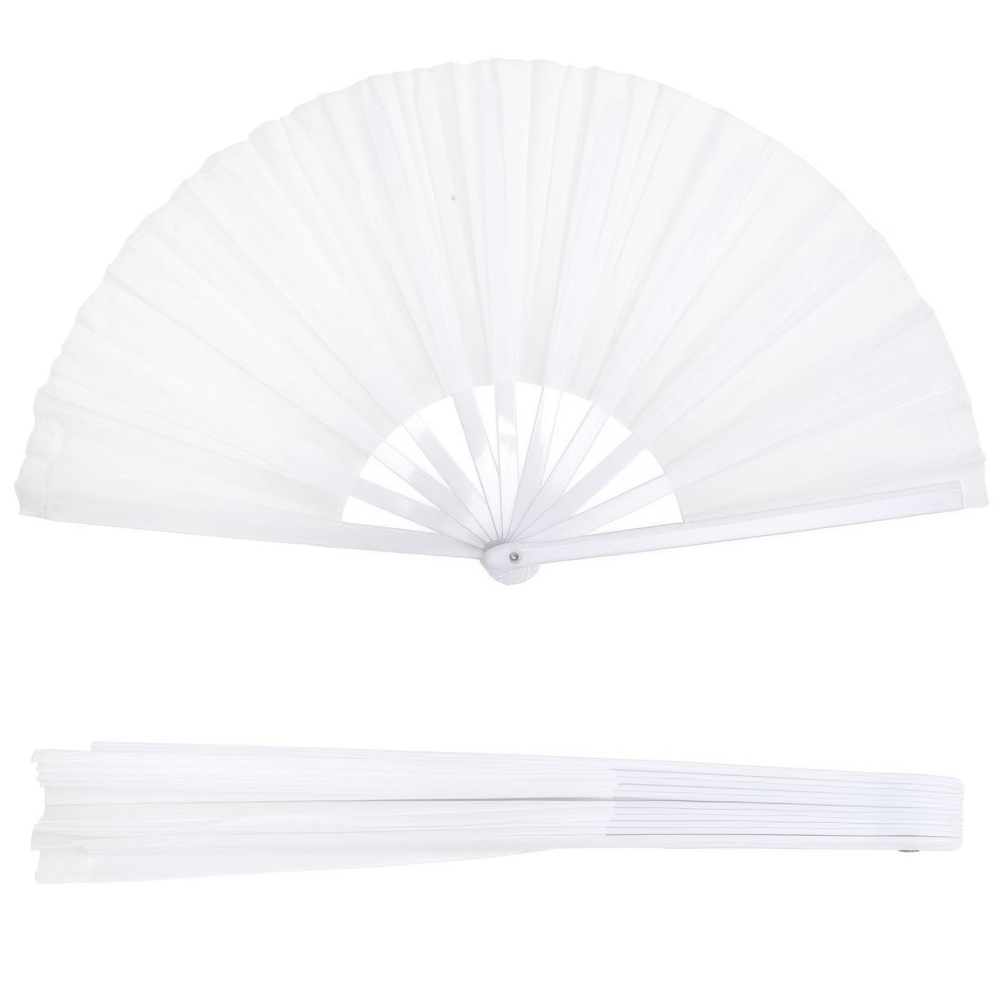 Vibrant Solid Color Folding Hand Fan