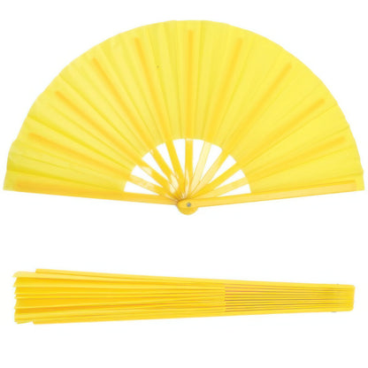 Vibrant Solid Color Folding Hand Fan