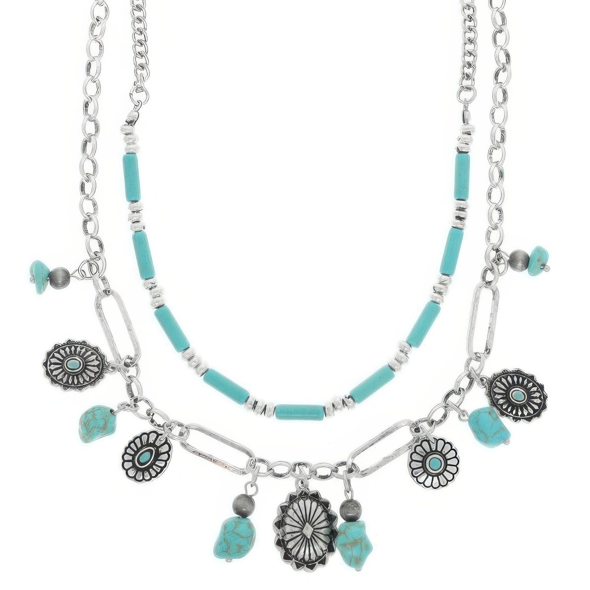 Western Theme Turquoise Necklace Set