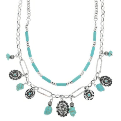 Western Theme Turquoise Necklace Set