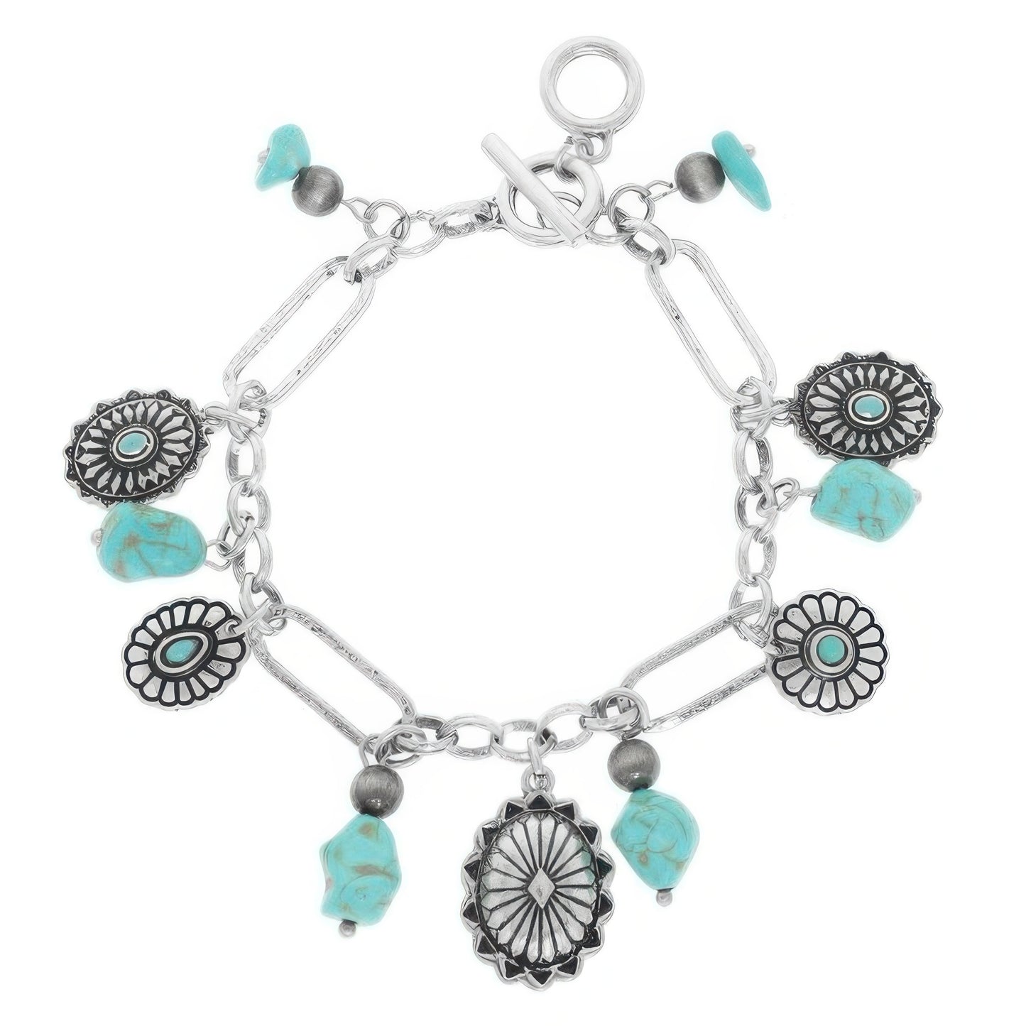Western Theme Charm Bracelet With Toggle