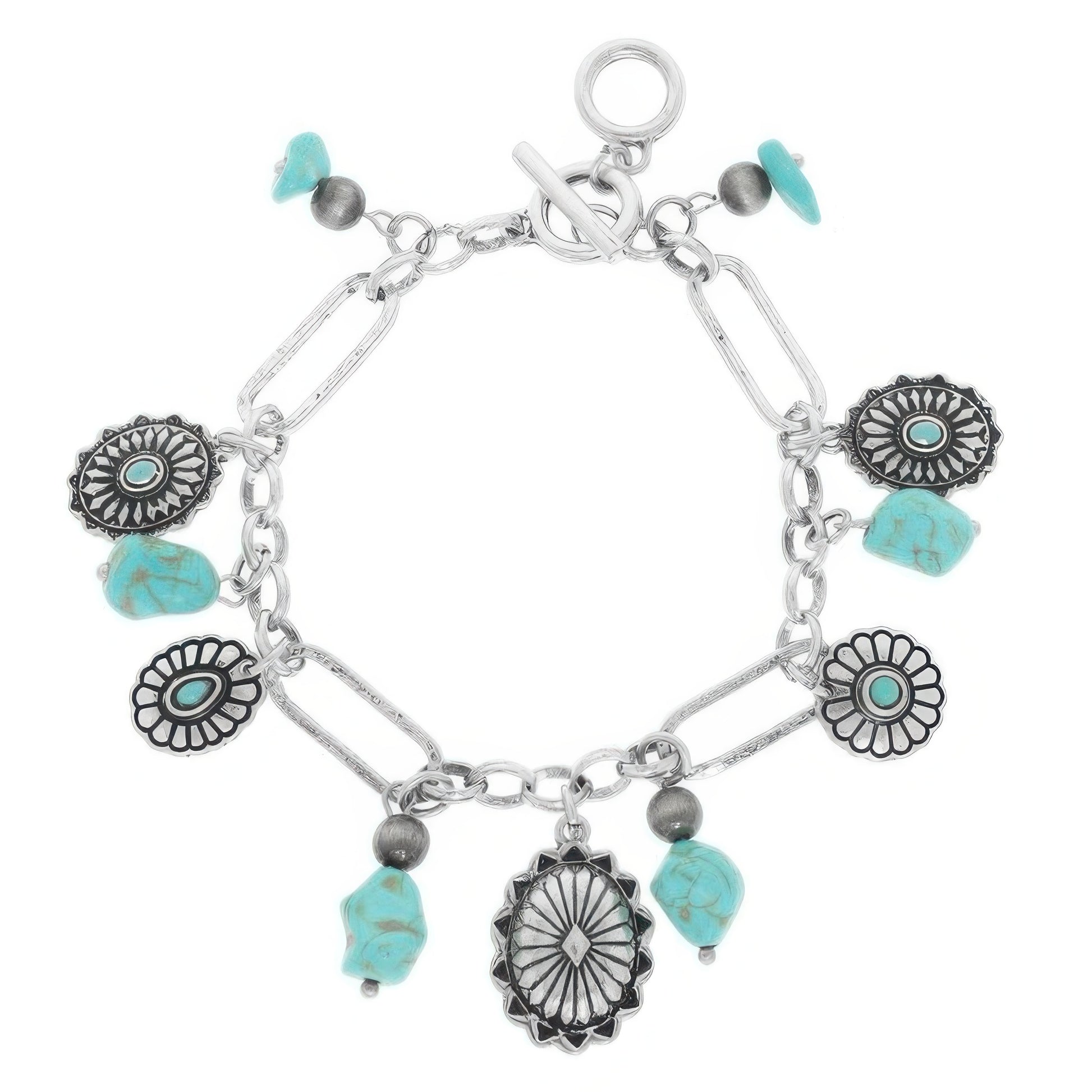 Western Theme Charm Bracelet With Toggle