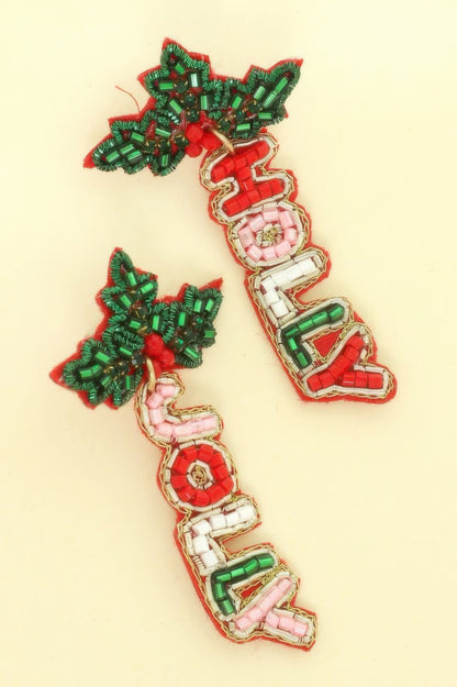 Christmas Mistletoe Holly Jolly Earrings