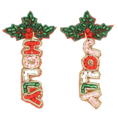 Christmas Mistletoe Holly Jolly Earrings