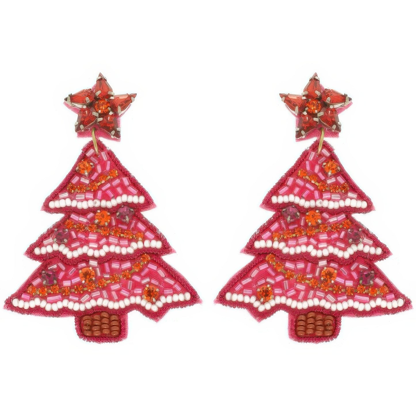 Christmas Tree Jeweled Post Earrings