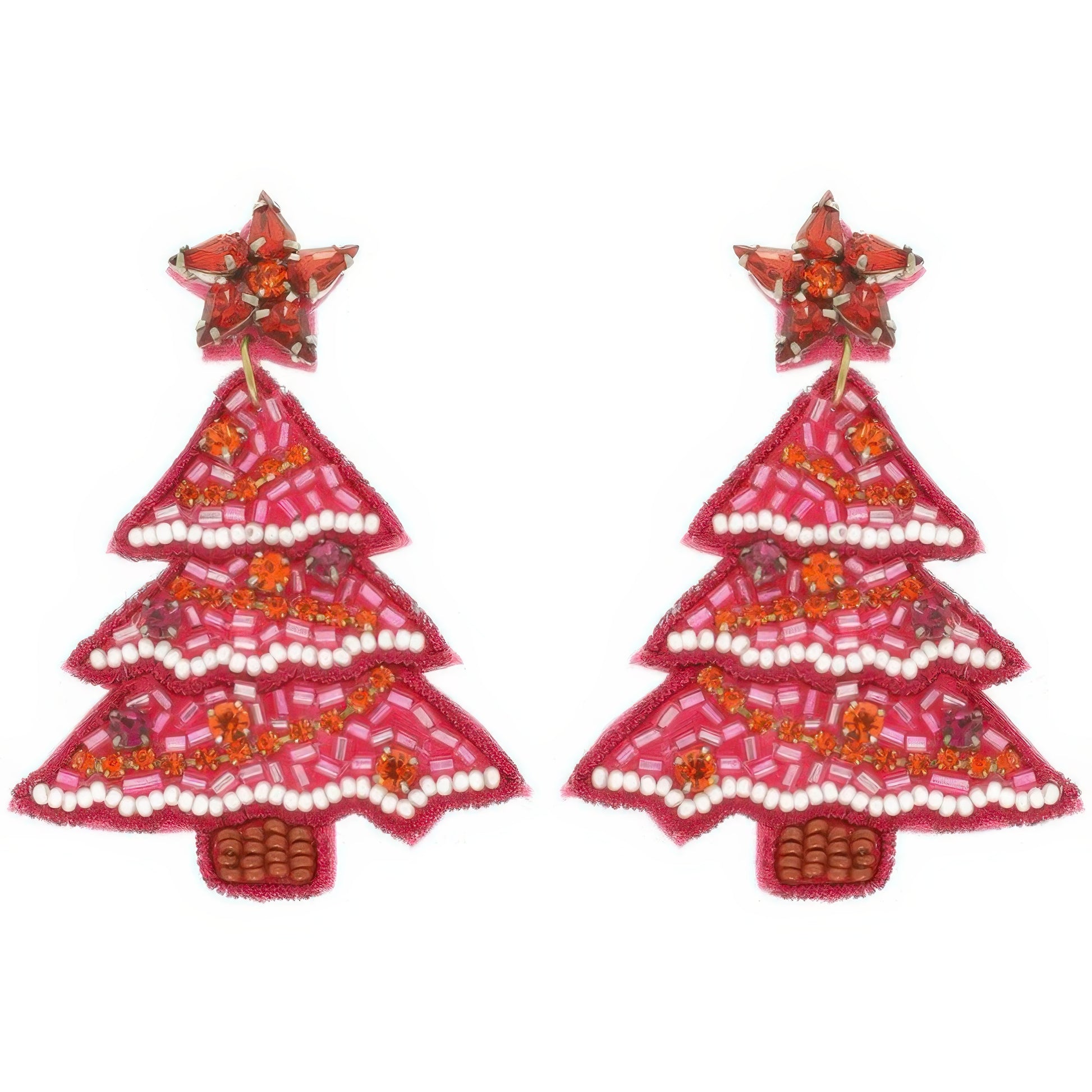 Christmas Tree Jeweled Post Earrings