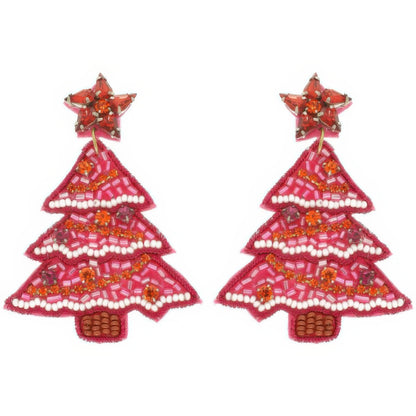 Christmas Tree Jeweled Post Earrings