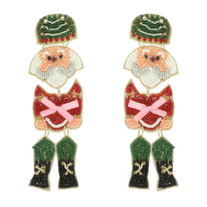 Christmas Nutcracker Seed Bead Earrings