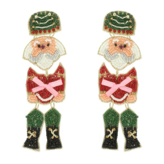 Christmas Nutcracker Seed Bead Earrings