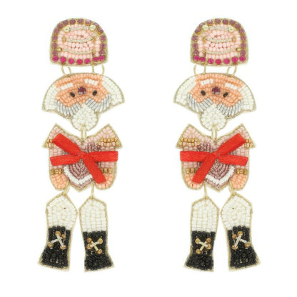 Christmas Nutcracker Seed Bead Earrings
