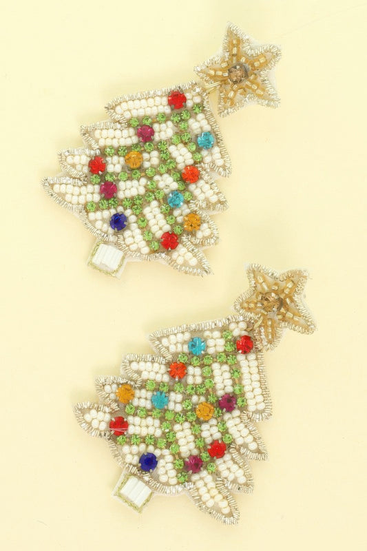 Jeweled Christmas Tree Post Earrings