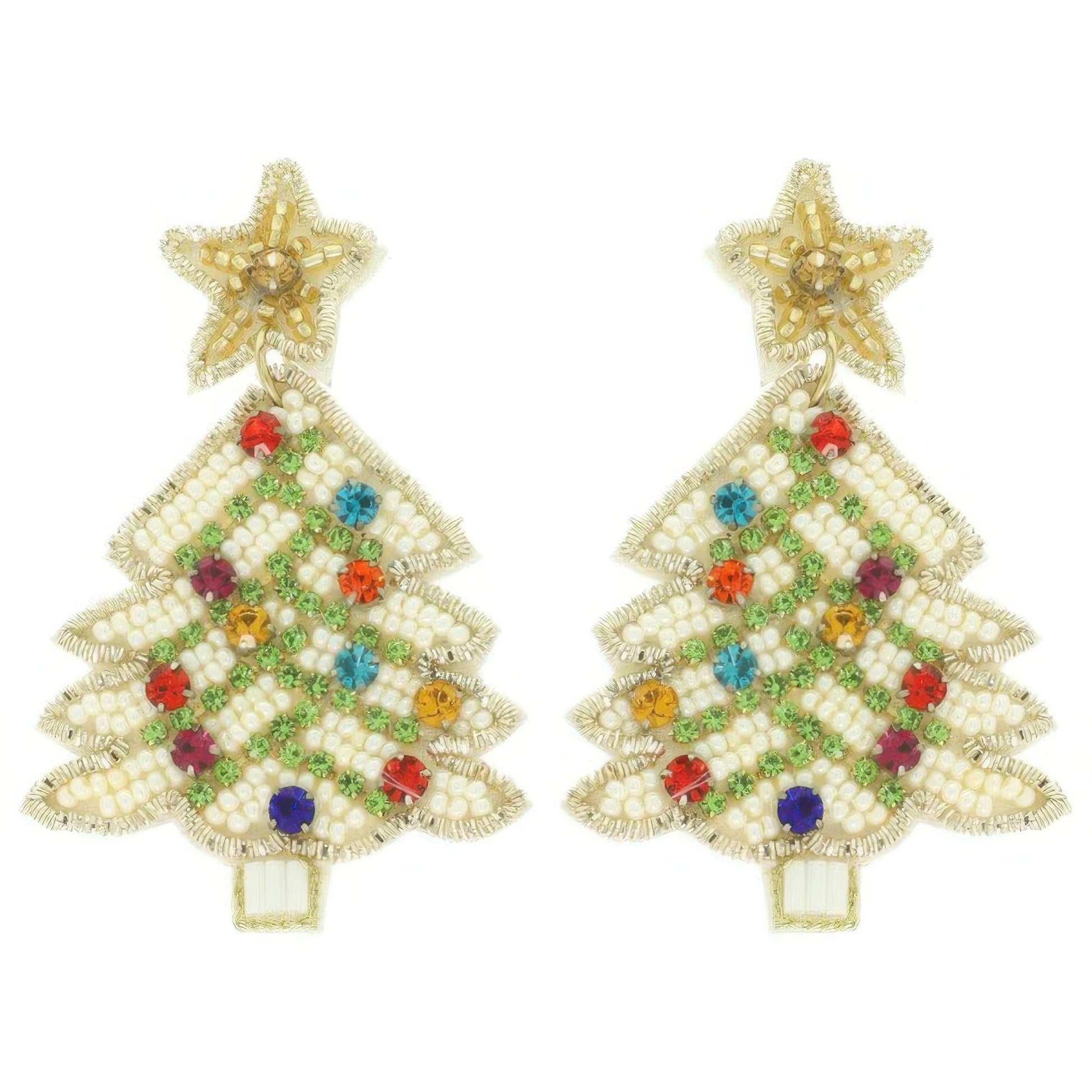 Jeweled Christmas Tree Post Earrings