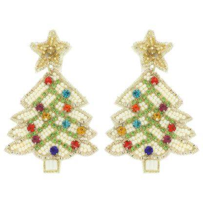Jeweled Christmas Tree Post Earrings