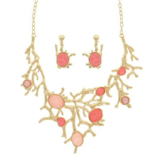 Acetate Resin Necklace Set With Earrings