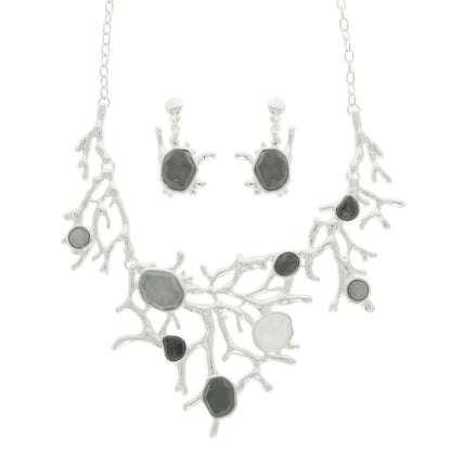Acetate Resin Necklace Set With Earrings
