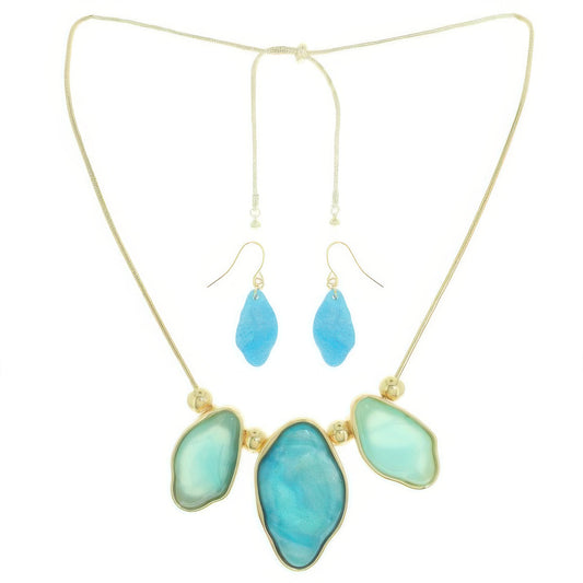 Acetate Resin Necklace Set With Earrings