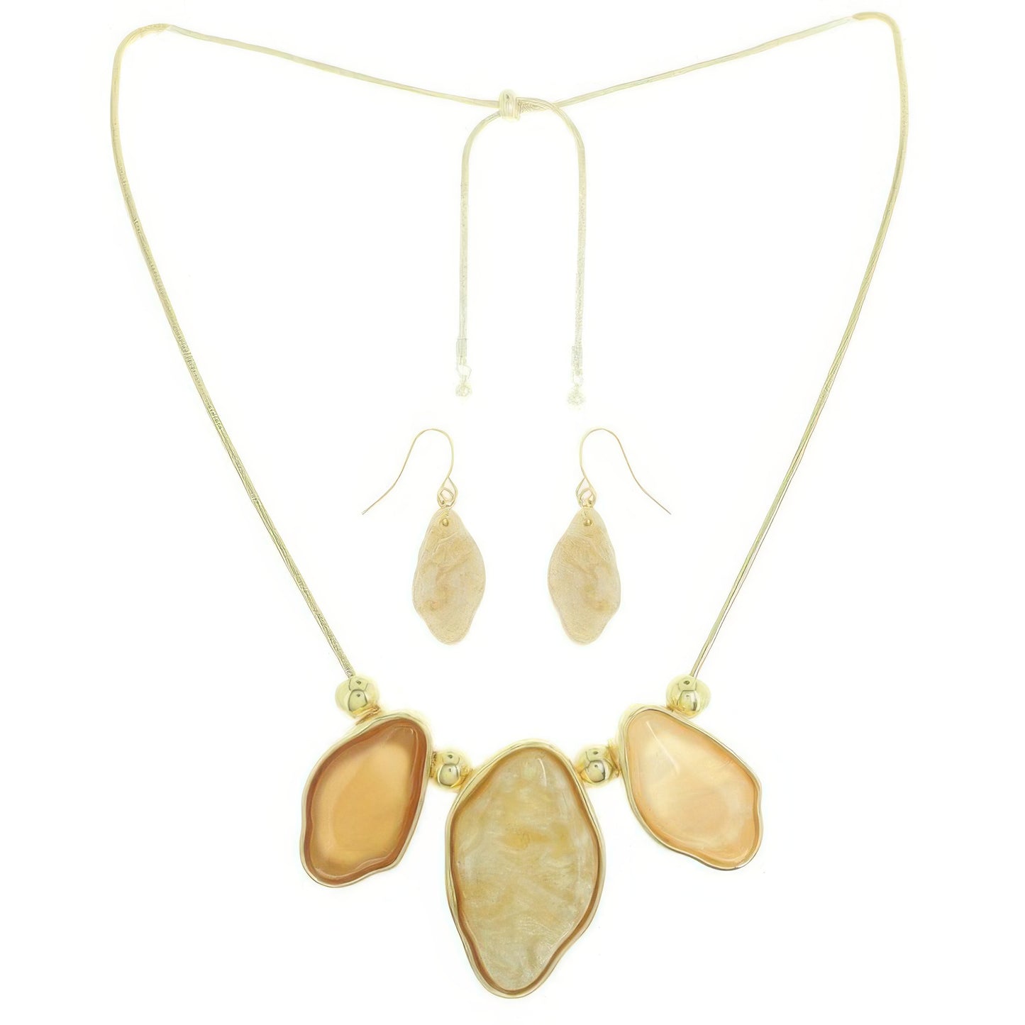 Acetate Resin Necklace Set With Earrings