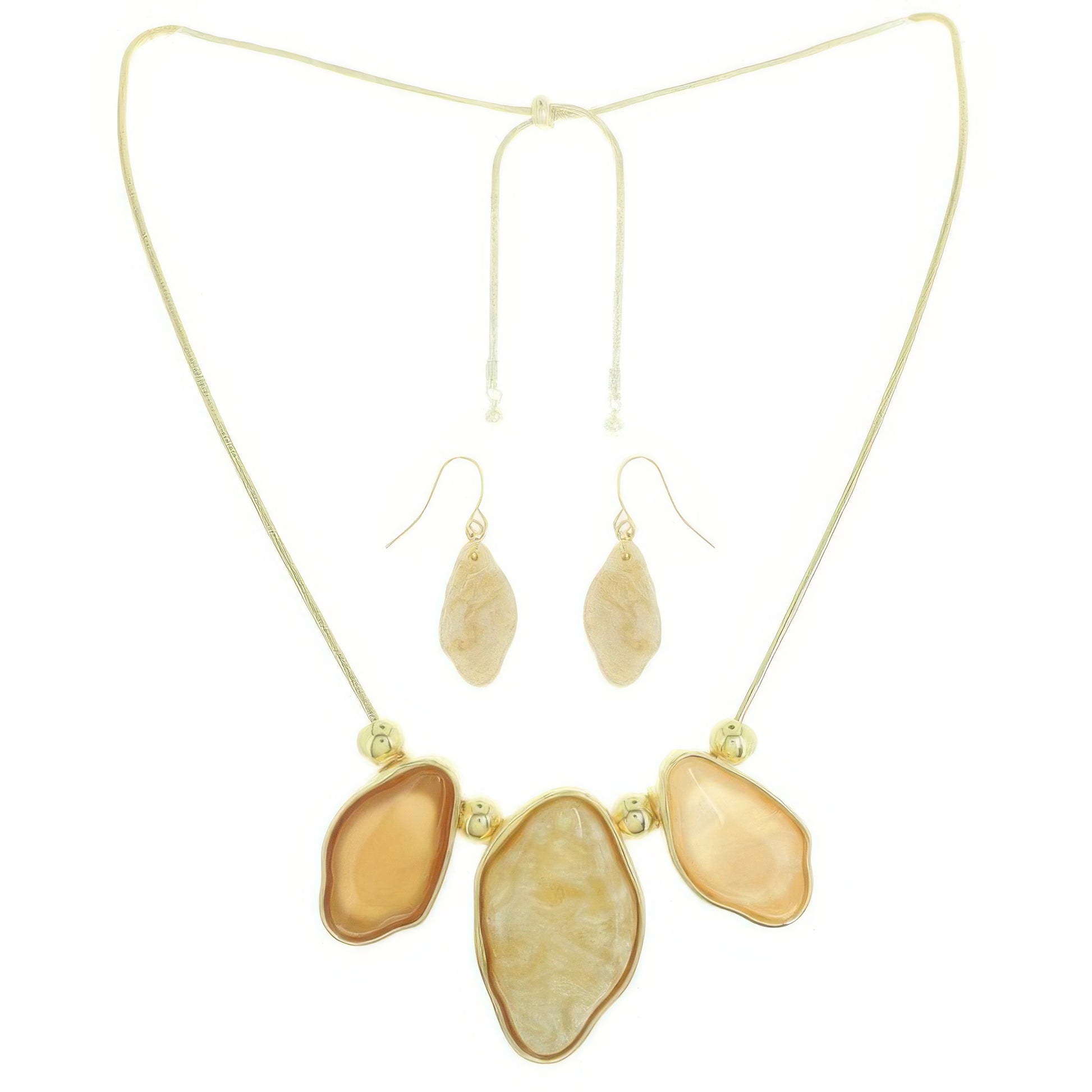 Acetate Resin Necklace Set With Earrings