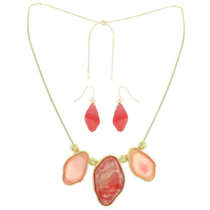 Acetate Resin Necklace Set With Earrings