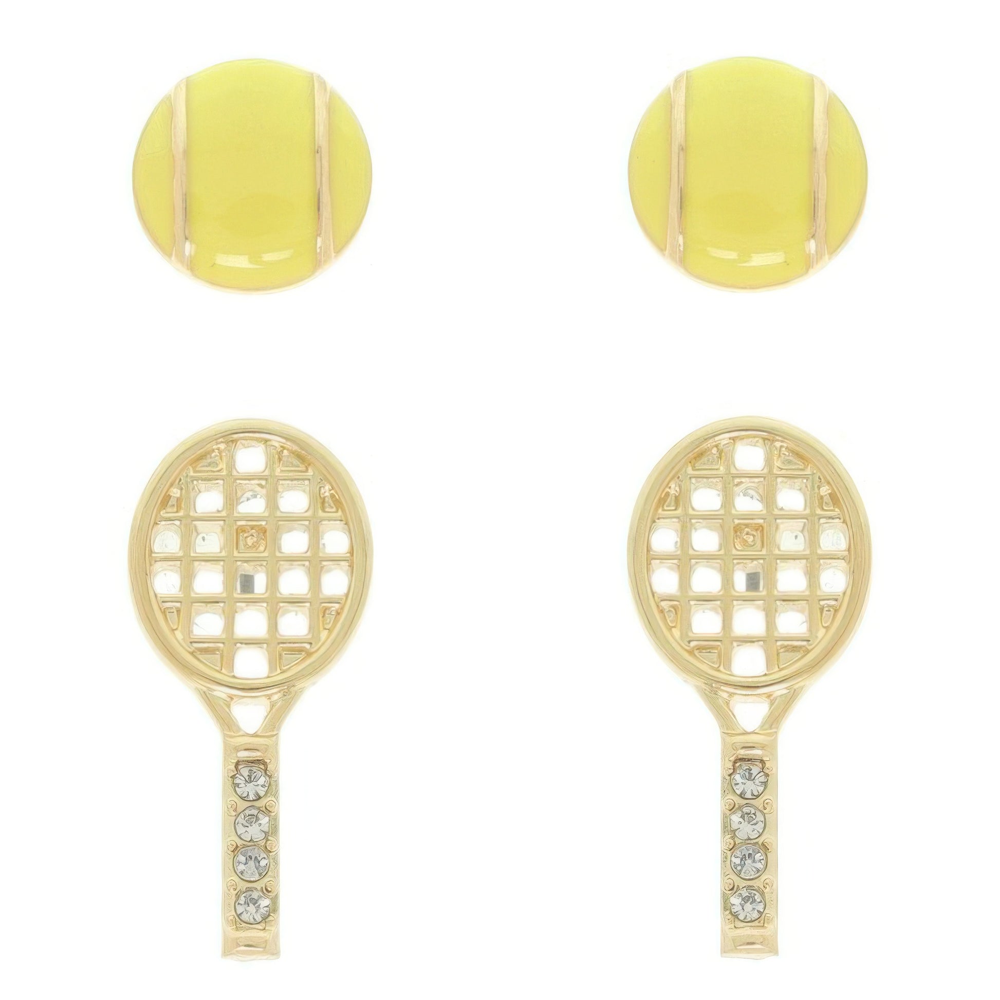 2-pair Tennis Theme Earring Set