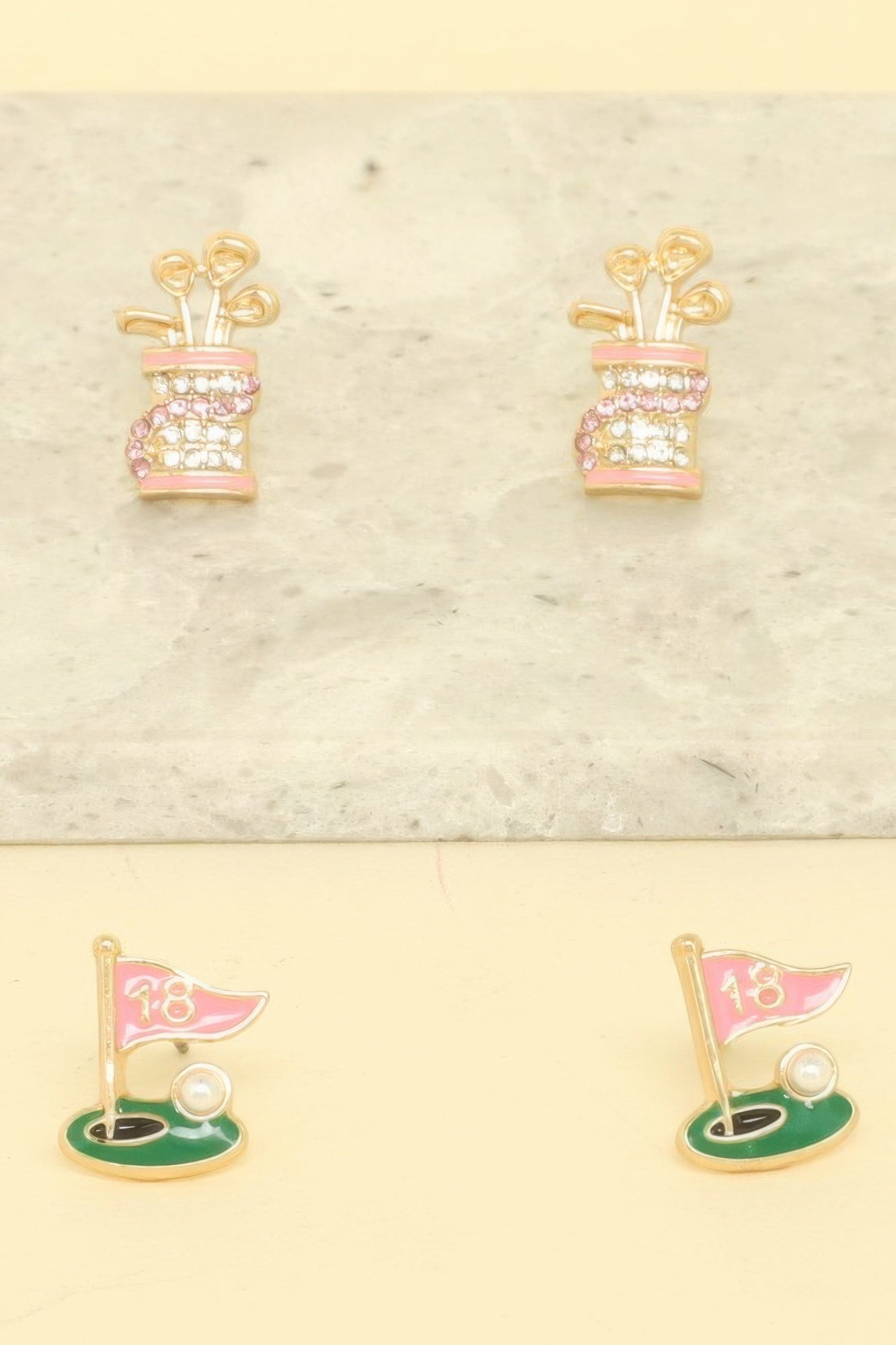 2 Pair Gameday Golf Theme Earring Set