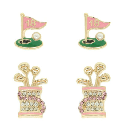 2 Pair Gameday Golf Theme Earring Set