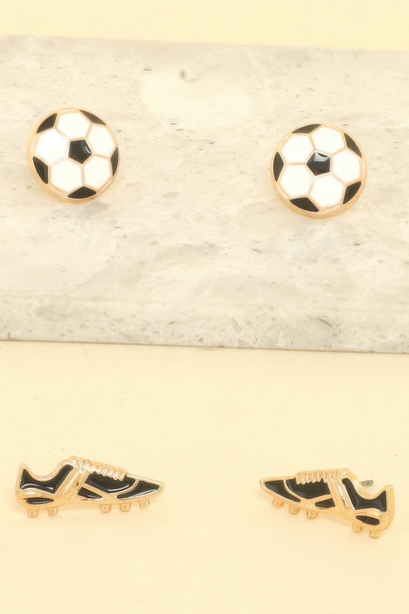 2 Pair Gameday Soccer Theme Earring Set
