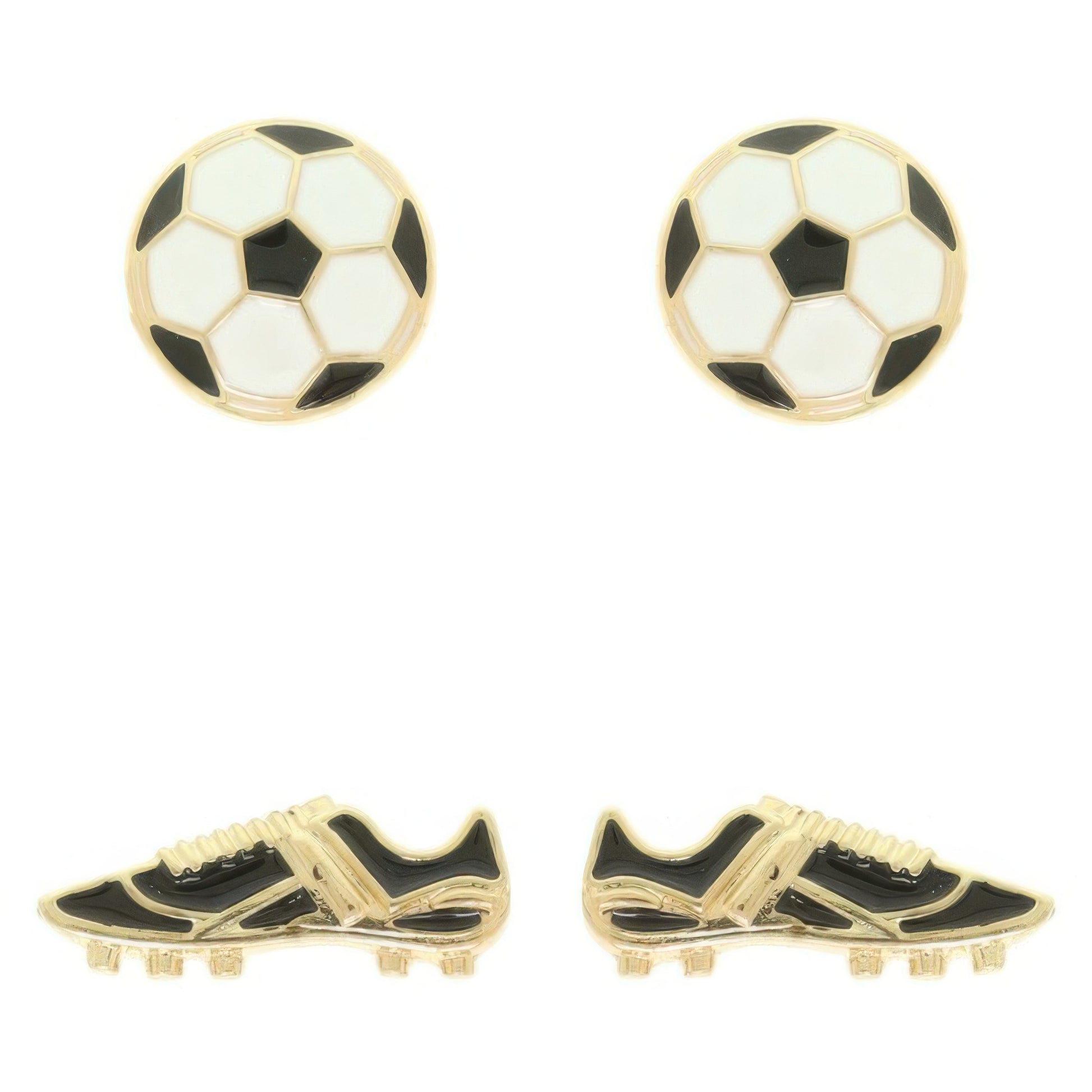 2 Pair Gameday Soccer Theme Earring Set