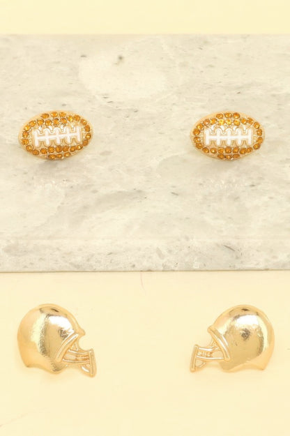 2-pair Sports Theme Assorted Earring Set