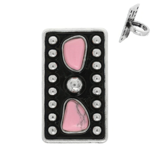 Western Jeweled Rectangle Stretch Ring