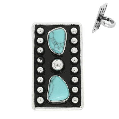 Western Jeweled Rectangle Stretch Ring