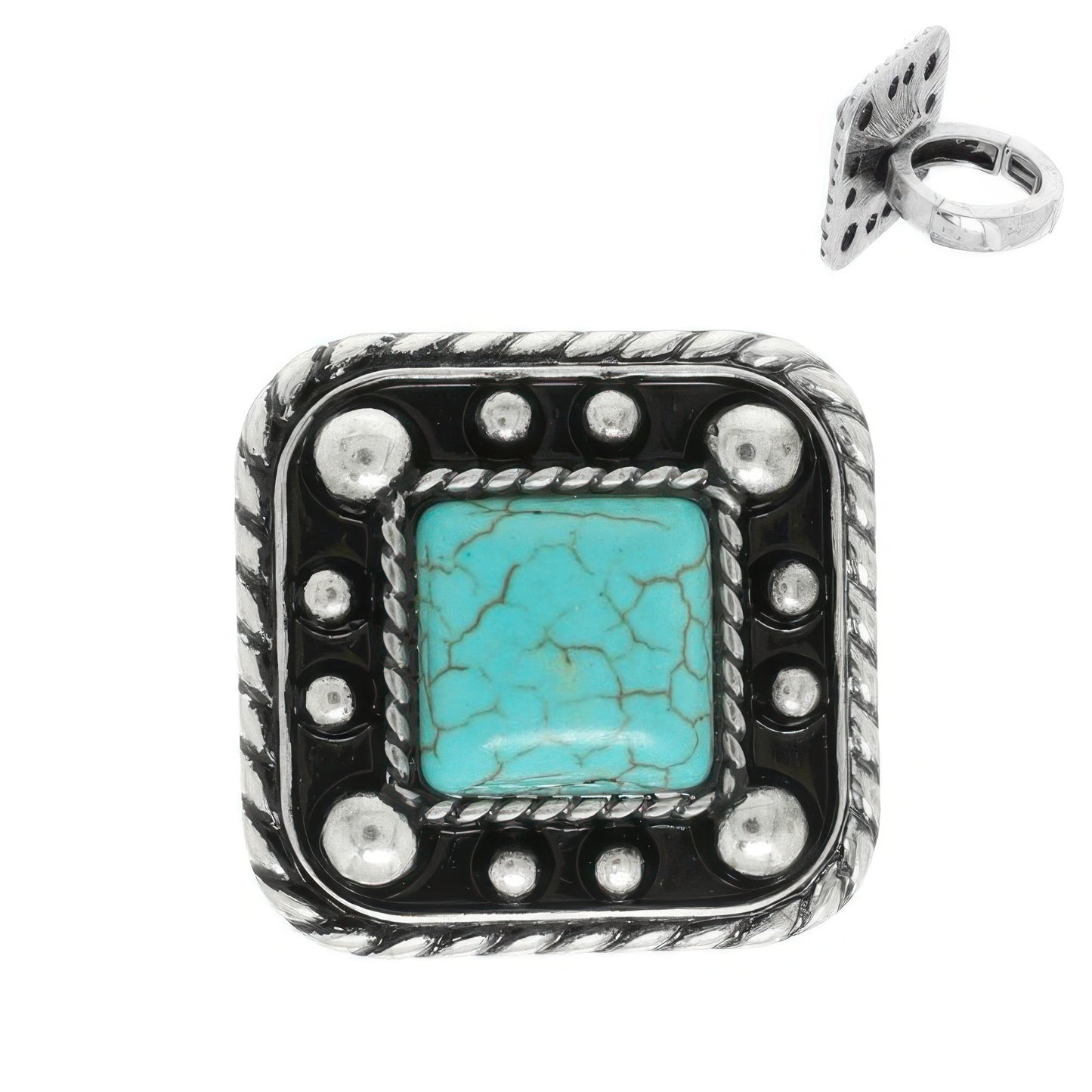 Western Bubble Jeweled Stretch Ring