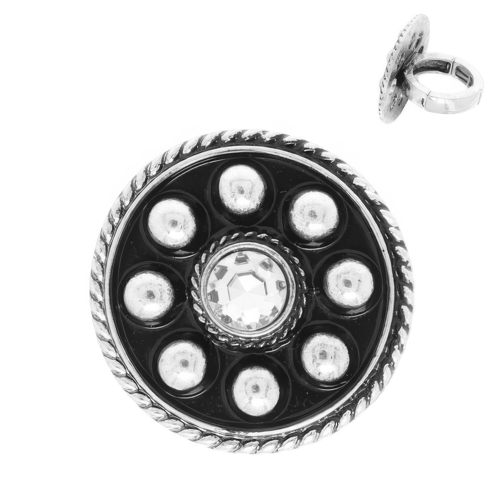 Western Bubble Jeweled Stretch Ring