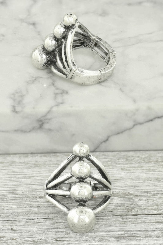 Western Bubble Textured Stretch Ring